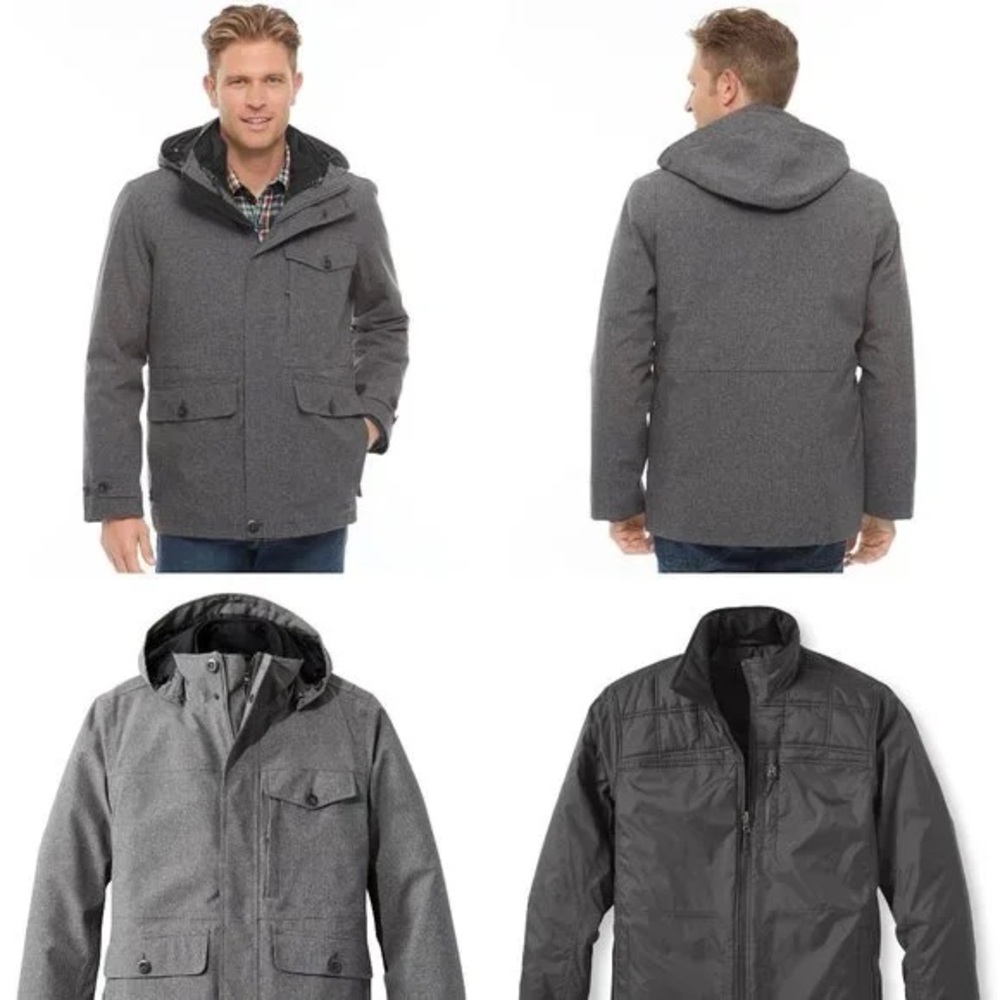 LL Bean 3 In 1 Jacket Mens Size XL Hooded Liner Primaloft Parka Winter - Picture 2 of 12